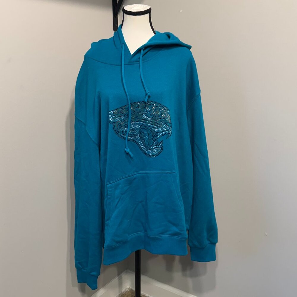 NWT Women's NFL Team Apparel Jacksonville Jaguars Hoodie in 3XL Rhinestones